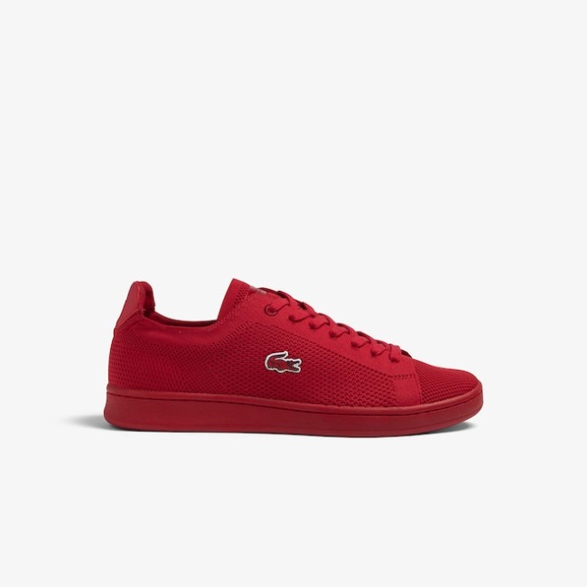 Red lacoste trainers discount